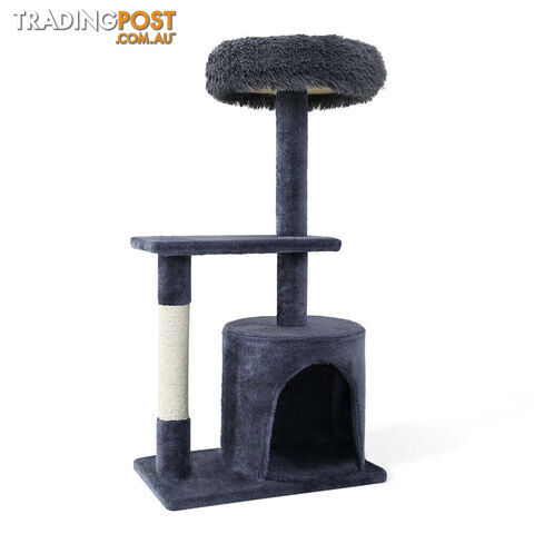 i.Pet Cat Tree 94cm Scratching Post Tower Scratcher Condo House Wood Trees Grey - PET-CAT-FL015-4-GR