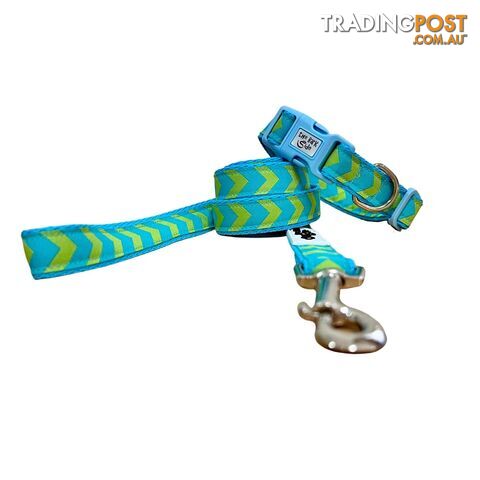 Blue & Green Arrows Dog Collar - Hand Made by The Bark Side - TBSBGASML - photo 4 of 4