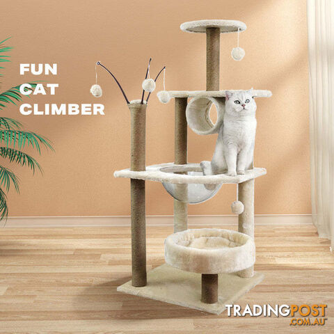 Cat Tree Scratching Post Scratcher Tower Condo House Furniture Bed Stand - V488-PCFM-BG