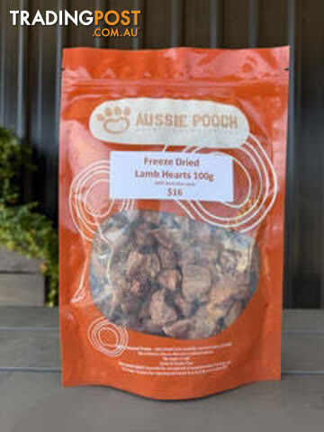 Freeze Dried Diced Lamb Heart Training Treats 100g - Aussie Pooch - APLAMFRE