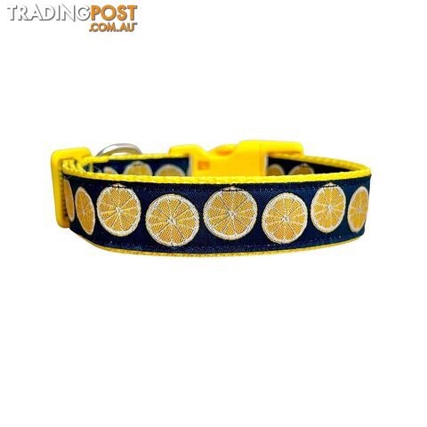 Lemon Dog Collar - Hand Made by The Bark Side - TBSLEMLGE
