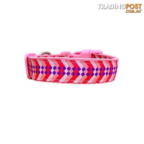 Diamond Chevron Dog Collar - Pink Blue - Hand Made by The Bark Side - TBSDIALGEBBLU - photo 4 of 18