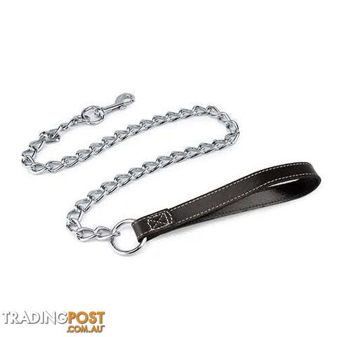 CHAIN LEAD WITH LEATHER HANDLE - BAINBRIDGE - BB-A7100