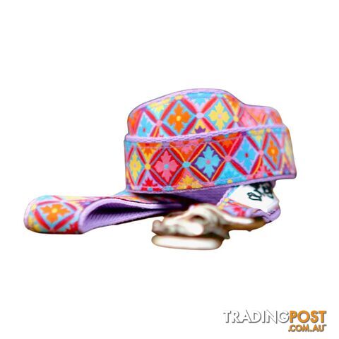 Purple Geometric Dog Lead / Dog Leash - Hand Made by The Bark Side -...