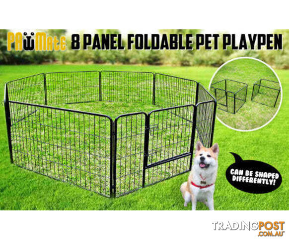 Paw Mate Pet Playpen Heavy Duty 8 Panel Foldable Dog Exercise Enclosure Fence Cage - V274-PET-PP30S