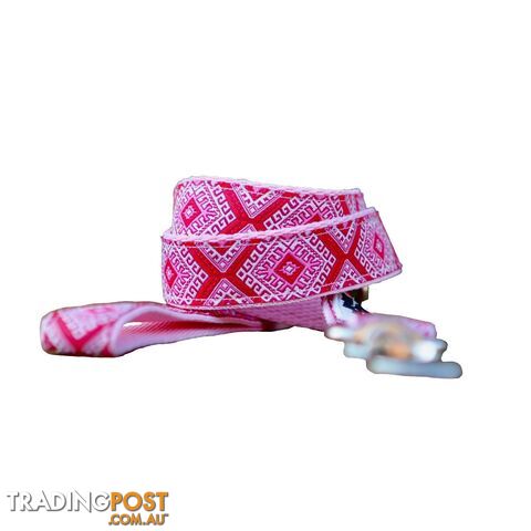 Aztec Dog Lead Leash: Pink Blue - Hand Made by The Bark Side -...