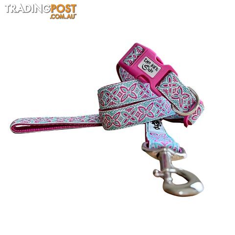 Geometric Flower Dog Lead / Leash - Hand Made by The Bark Side - TBSLDGFLPNK251.5 - photo 4 of 5