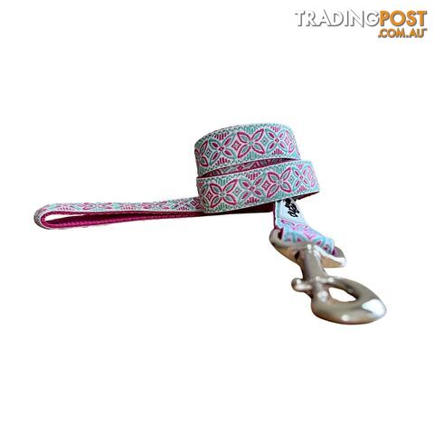 Geometric Flower Dog Lead / Leash - Hand Made by The Bark Side - TBSLDGFLPNK251.5 - photo 3 of 5