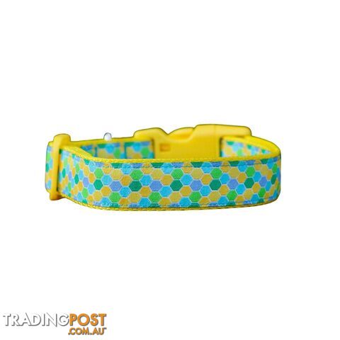 Hexagonal Honeycomb Dog Collar - Hand Made by The Bark Side - TBSHEXXS