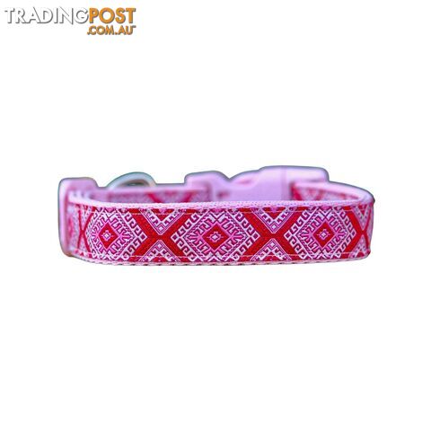 Aztec Dog Collar - Pink Blue - Hand Made by The Bark Side - TBSAZTLGEBBLU - photo 3 of 20