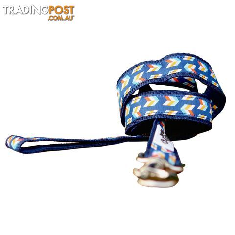 Herringbone Dog Lead / Leash - Hand Made by The Bark Side - TBSLDHERNBLU201.5