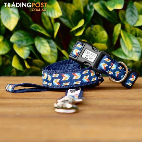 Herringbone Dog Lead / Leash - Hand Made by The Bark Side - TBSLDHERNBLU201.5 - photo 4 of 4