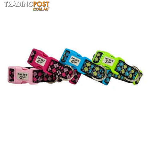 Tartan Dog Collar - Hand Made by The Bark Side - TBSTARLGEAQU