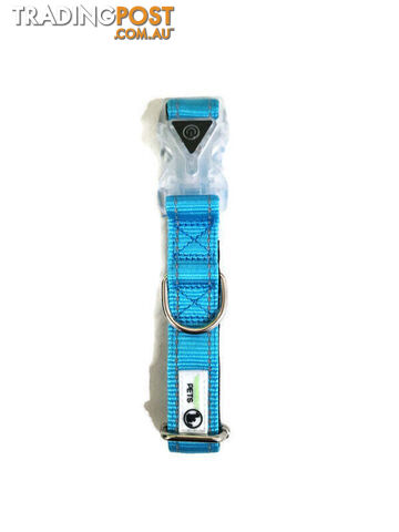 Dog Collar LED Flashing Light Buckle, Reflective Stitching - Moondidley Pets - MDPCOLLEDLTUR - photo 5 of 7