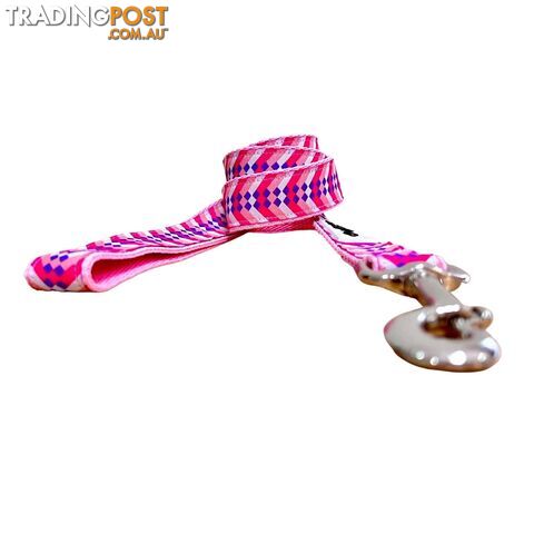 Diamond Chevron - Pink Blue: Dog Lead / Leash - Hand Made by The Bark Side - TBSLDDIARBLU201.2 - photo 2 of 8
