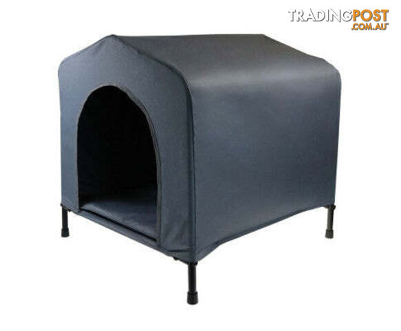 YES4PETS Grey Portable, Flea and Mite Resistant Dog Kennel with Cushion - V278-68397-M-ELEVATED-HOUSE