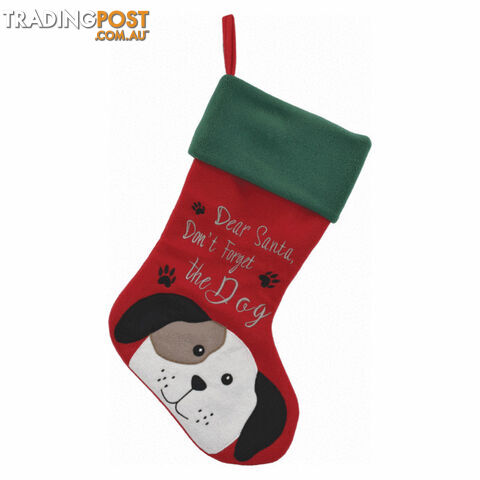 Christmas Stocking Dog 45cm - Prestige Pets - PPP93-PCS04645DOG