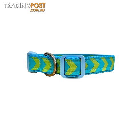Blue & Green Arrows Dog Collar - Hand Made by The Bark Side - TBSBGAXS - photo 3 of 4