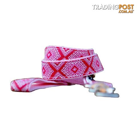 Aztec Dog Lead Leash: Pink Blue - Hand Made by The Bark Side -...