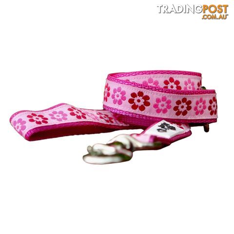 Pink Flower Dog Lead / Leash - Hand Made by The Bark Side - TBSLDPFL251.2