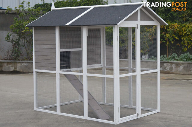 YES4PETS Grey XL Chicken Coop Rabbit Guinea Pig Hutch Ferret Hen Cat Bird House...