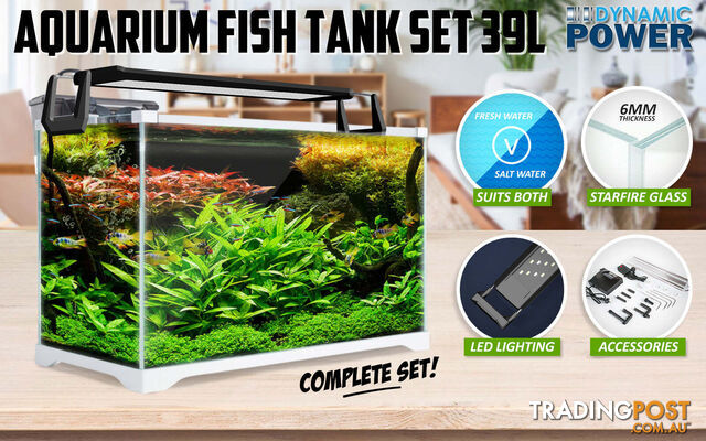 Aquarium Starfire Glass Fish Tank Set Filter Pump 39L - V274-AQ-FT35L - photo 3 of 12