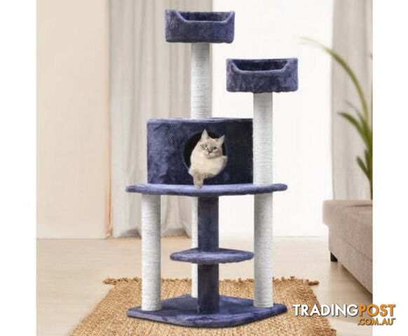 i.Pet Cat Tree Trees Scratching Post Scratcher Tower Condo House Grey 126cm - PET-CAT-WT01-GR