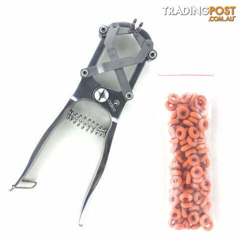 Cattle Lamb Sheep Stainless Steel Elastrator Castrating Plier with 100 Rubber - V122-ELT-2015