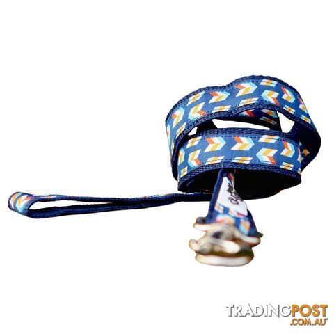 Herringbone Dog Lead / Leash - Hand Made by The Bark Side - TBSLDHERNBLU251.8