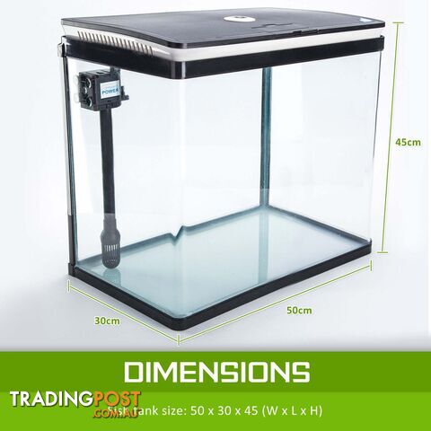 Aquarium Curved Glass RGB LED Fish Tank Set Filter Pump 52L - V274-AQ-FT52L-BK - photo 2 of 11