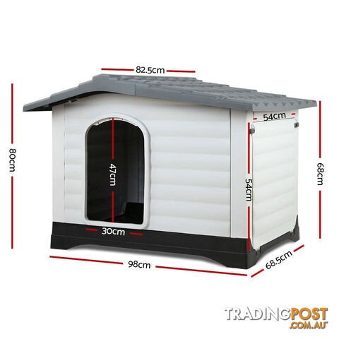 i.Pet Dog Kennel House Extra Large Outdoor Plastic Puppy Pet Cabin Shelter XL Grey - PET-DH-P424-GR - photo 2 of 11