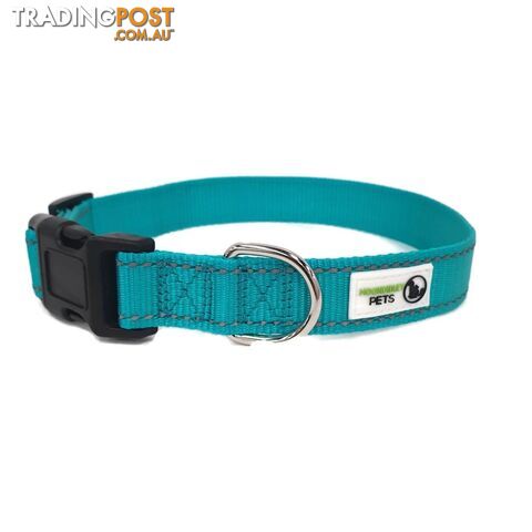 Nylon w/Reflective Stitching Dog Collar - Moondidley Pets - MDPCOLREFLPNK