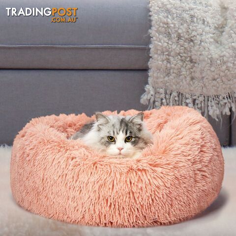 Pet Bed Cat Dog Donut Nest Calming Deep Sleeping Pink - WB-JC1058-XXL-PK