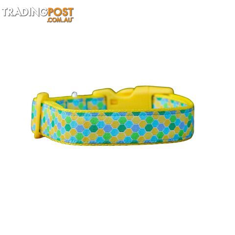 Hexagonal Honeycomb Dog Collar - Hand Made by The Bark Side - TBSHEXMED