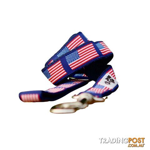 American Flag Dog Lead / Leash - Hand Made by The Bark Side - TBSLDAMF201.8