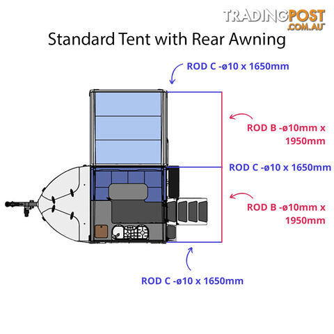 Fibreglass Rods - Standard Tent