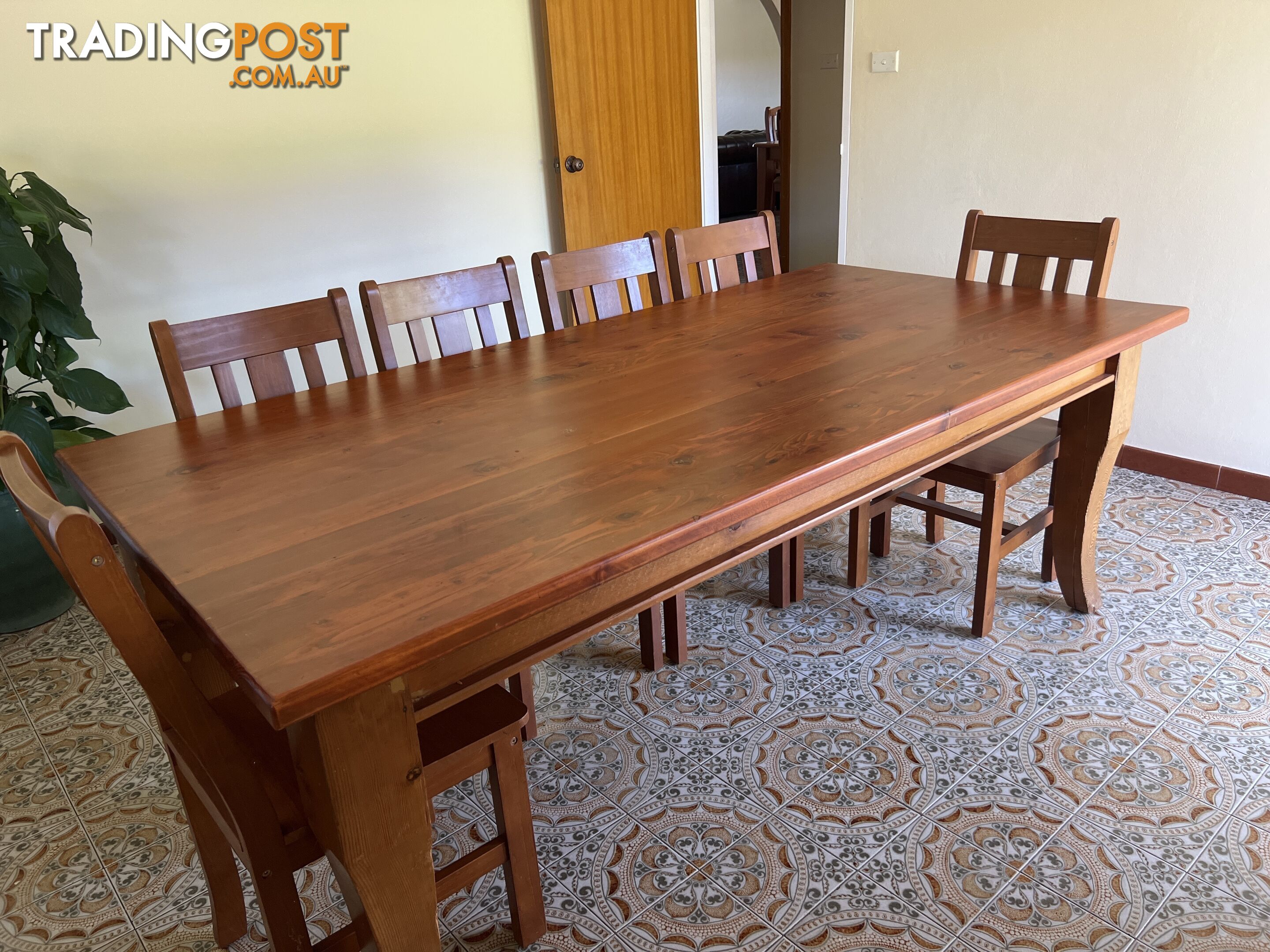 Timber table  with 6 chairs