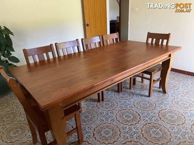 Timber table  with 6 chairs