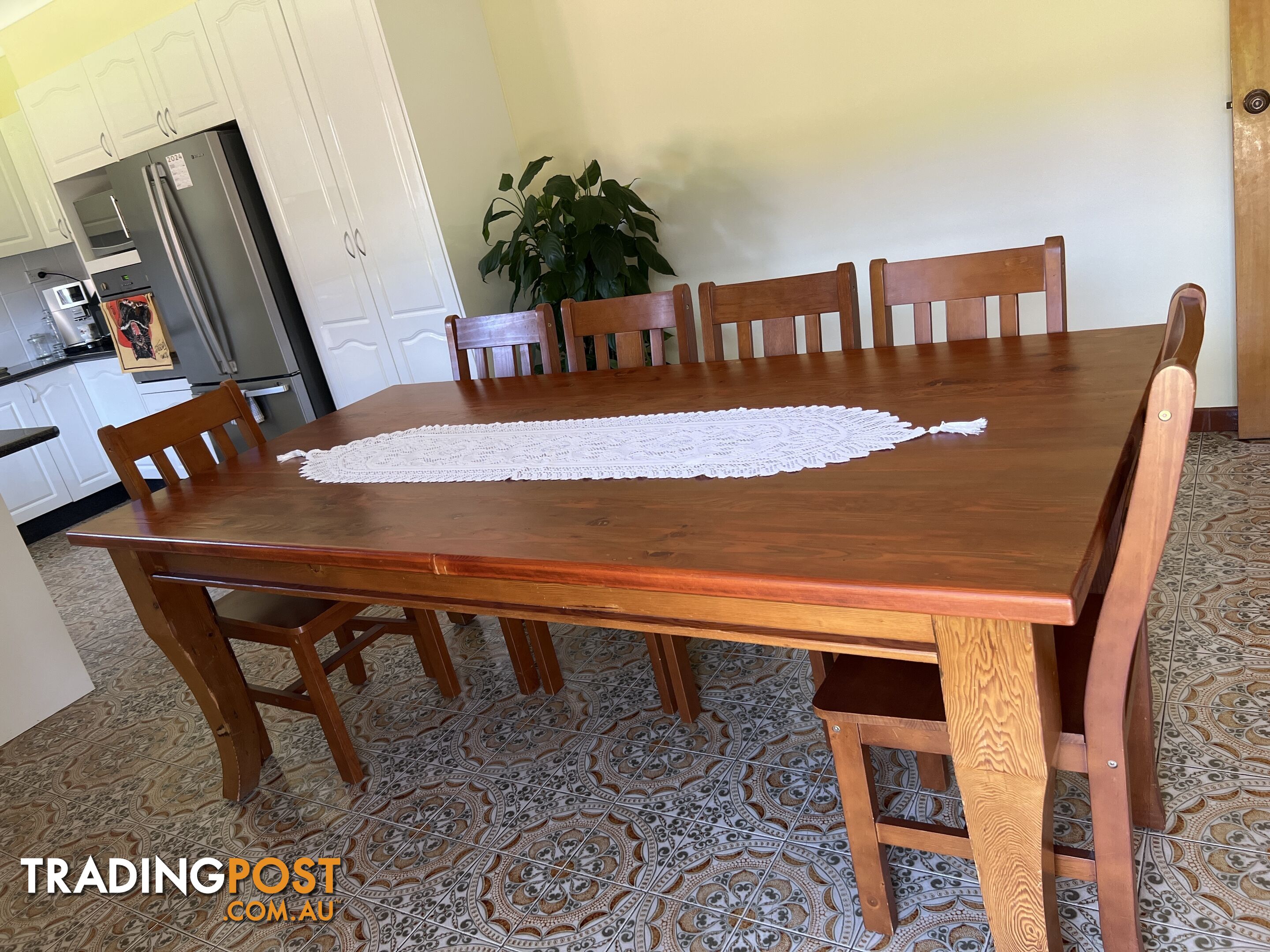 Timber table  with 6 chairs