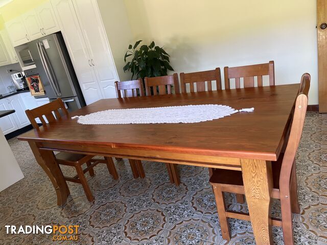 Timber table  with 6 chairs