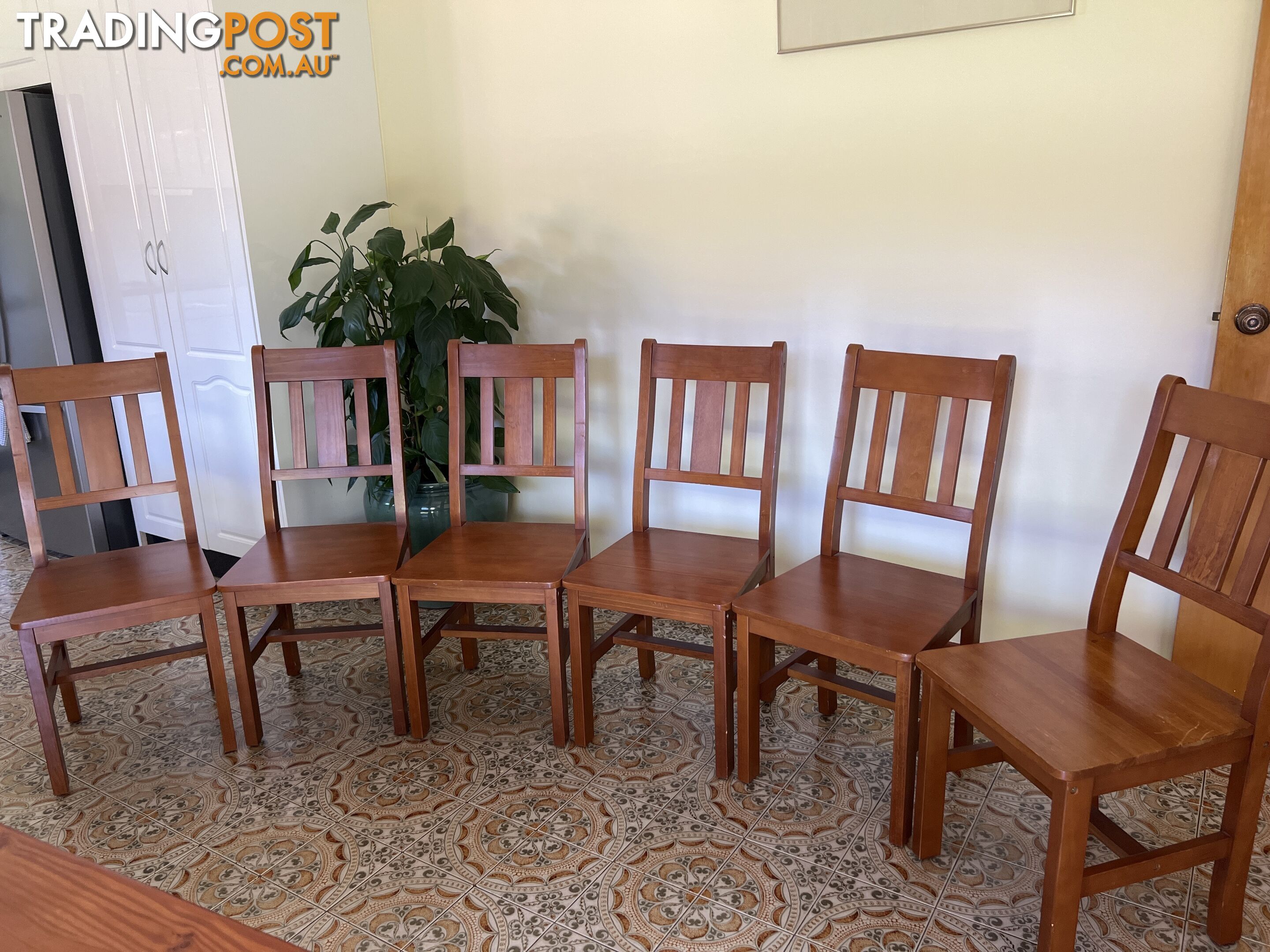 Timber table  with 6 chairs