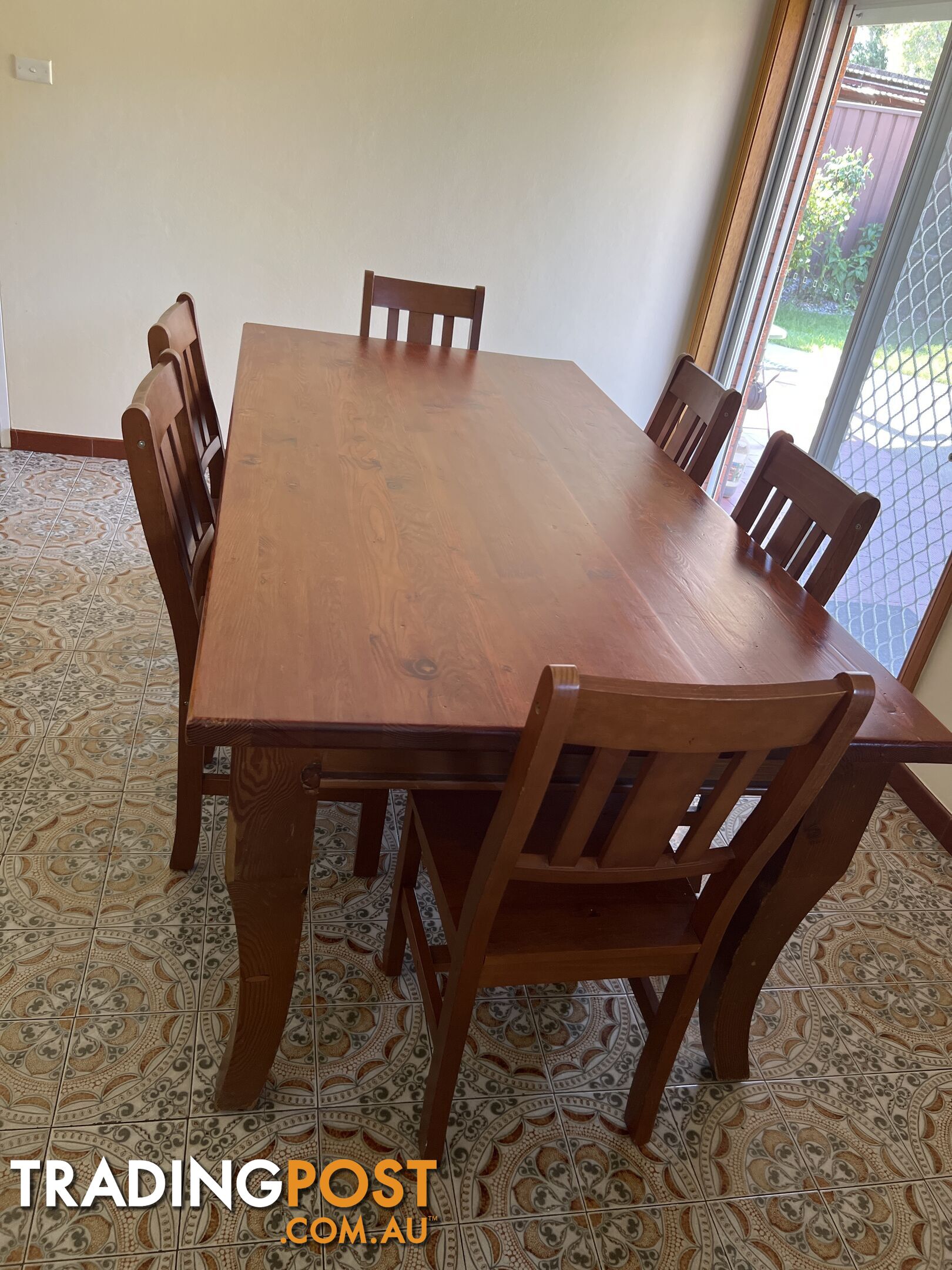 Timber table  with 6 chairs