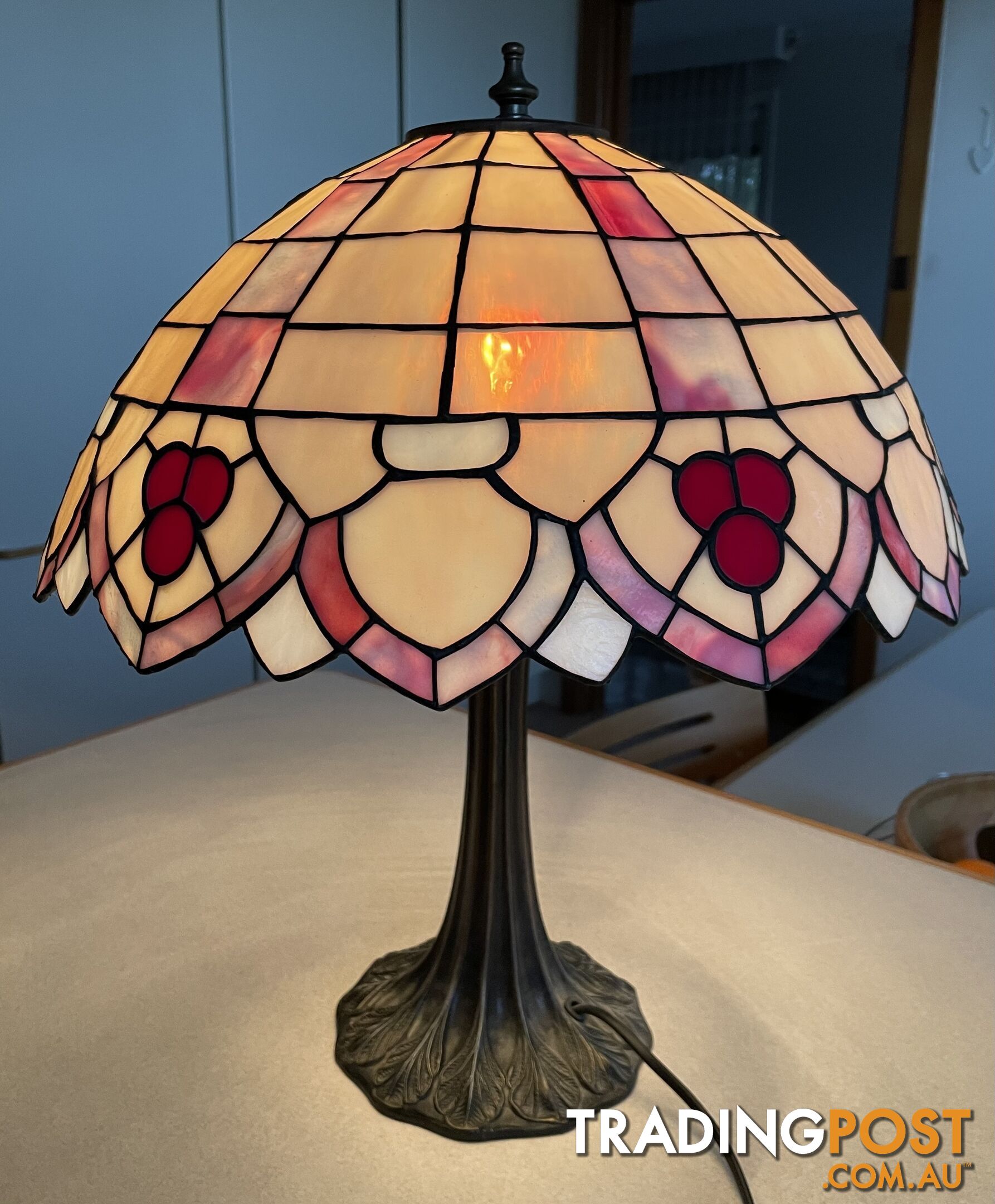 Leadlight Table Lamp, Handcrafted