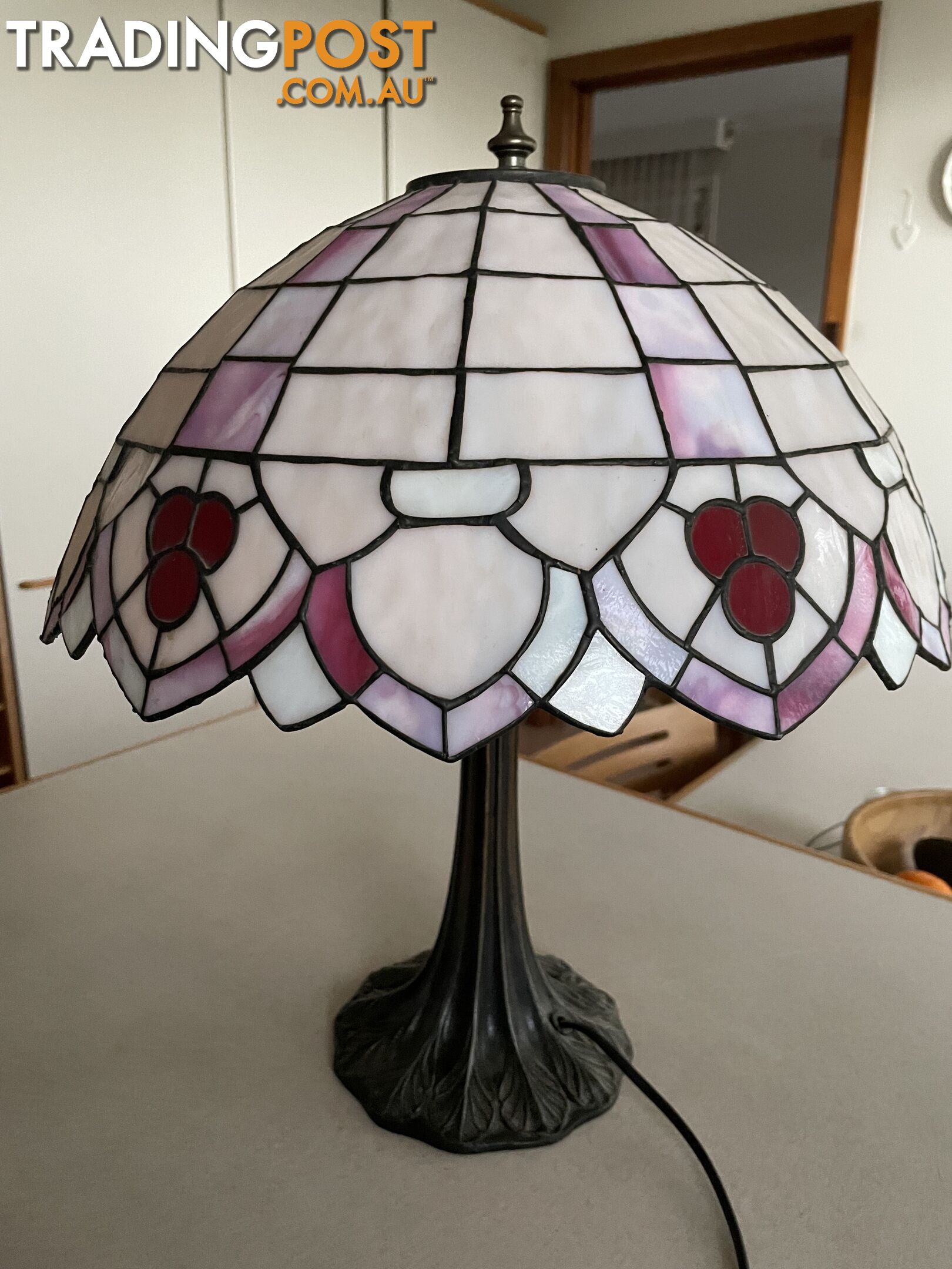 Leadlight Table Lamp, Handcrafted