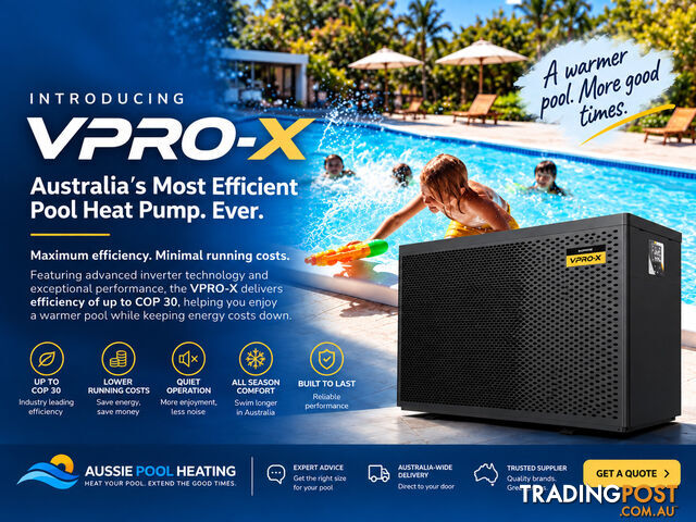 Coming Soon VPro-X Pool Heater COP 30