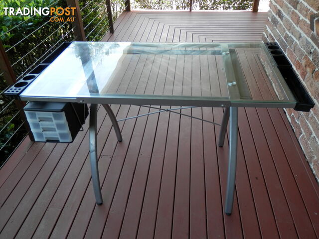 Glass top Artist&#39;s Table - adjustable angle top - 1200mm x 600mm