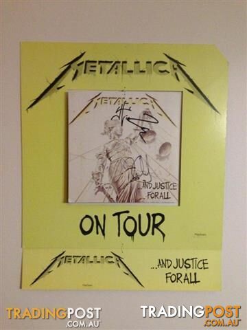 METALLICA SIGNED Original 1988 ... And Justice For All Cardboard Promo Display Mobile