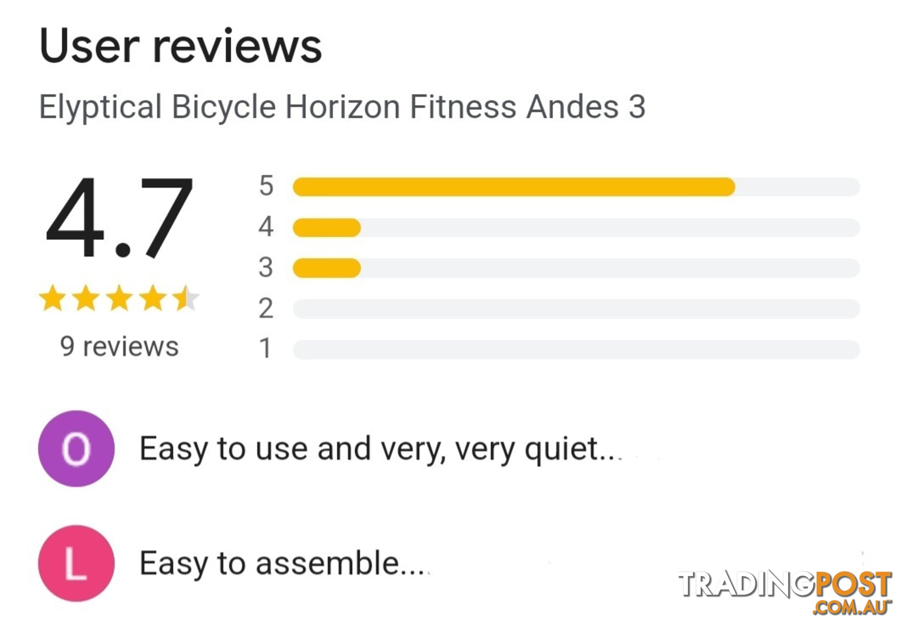 Elyptical trainer, Horizon Andes 3