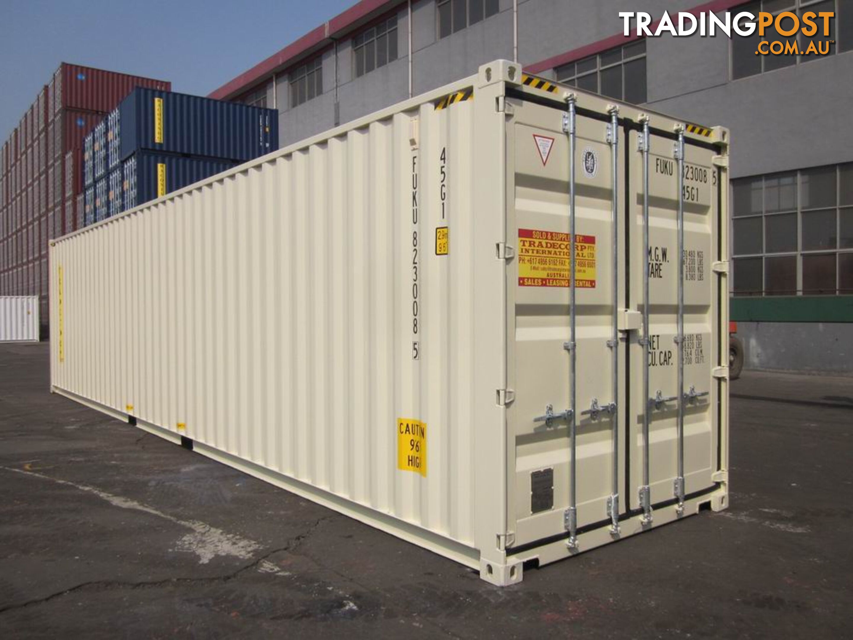 New 40ft High Cube Shipping Containers Beresfield - From $7950 + GST