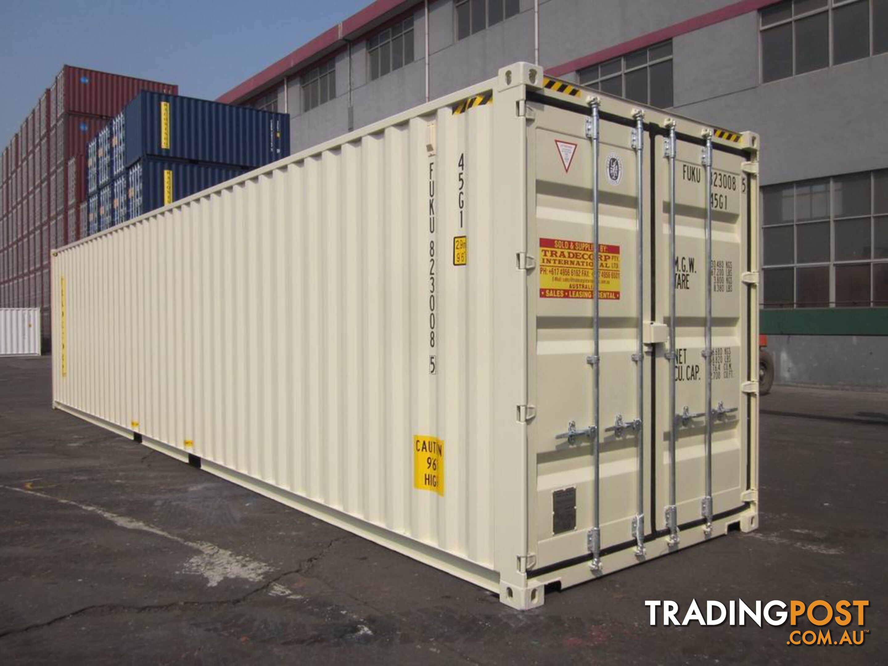 New 40ft High Cube Shipping Containers Seaham - From $7950 + GST